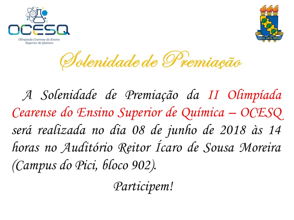 Solenidade de Premiação da II OCESQ