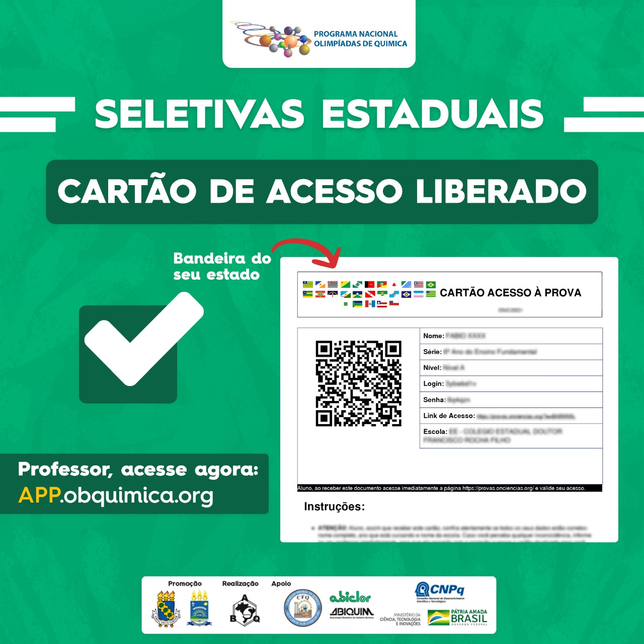 CARTÃO DE ACESSO LIBERADO! OBQ 2022 - Seletiva DF