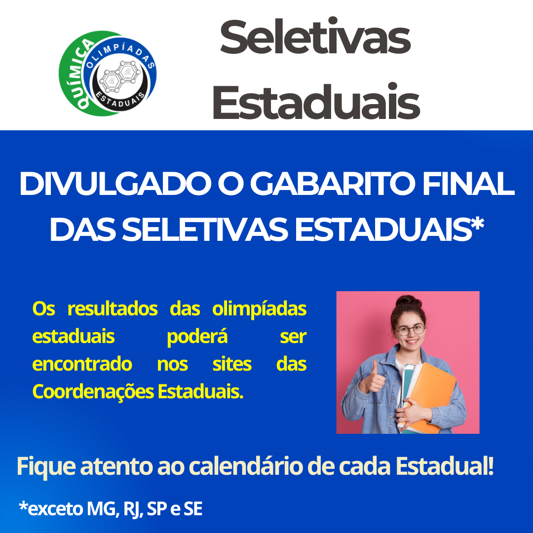 Gabarito final após recursos das Seletivas Estaduais 2024