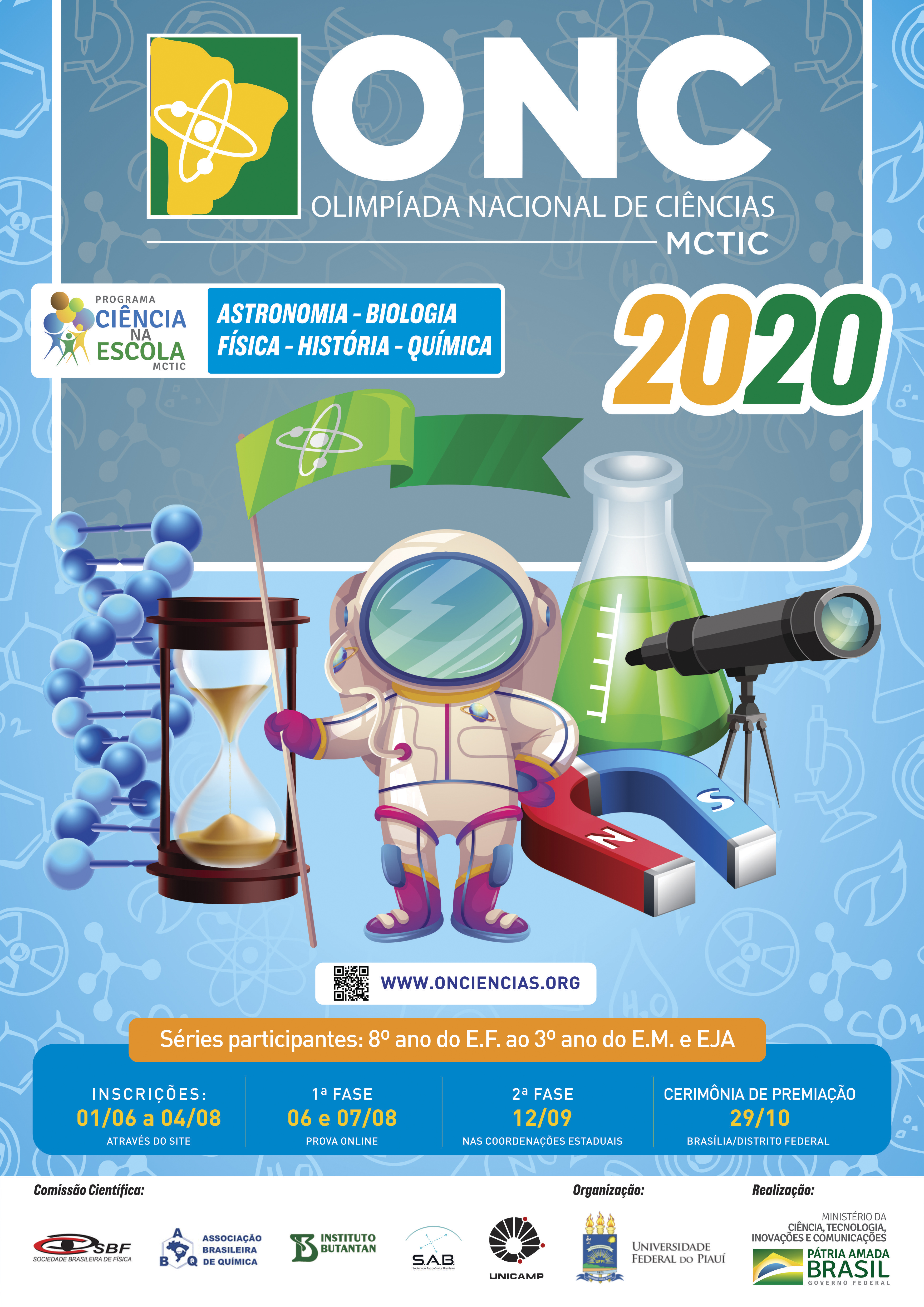 NOVIDADES NA OLIMPÍADA NACIONAL DE CIÊNCIAS (ONC)