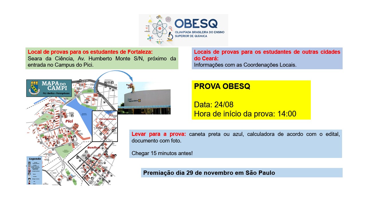 Locais de prova para os estudantes do Ceará