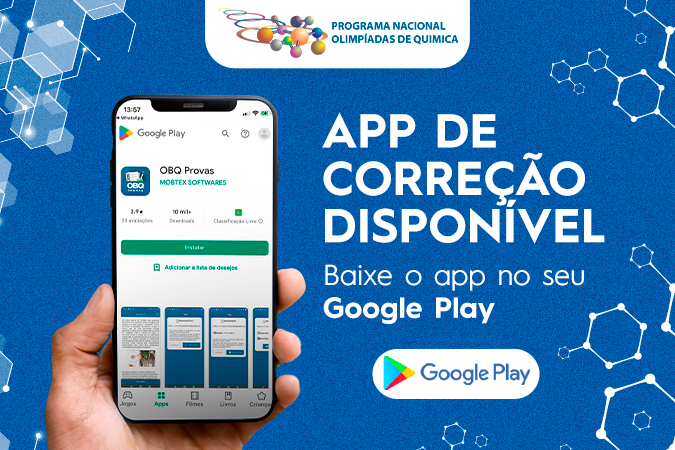  Professores, atenção! O app gabarito de correção das provas da OBQ já está disponível para vocês. 