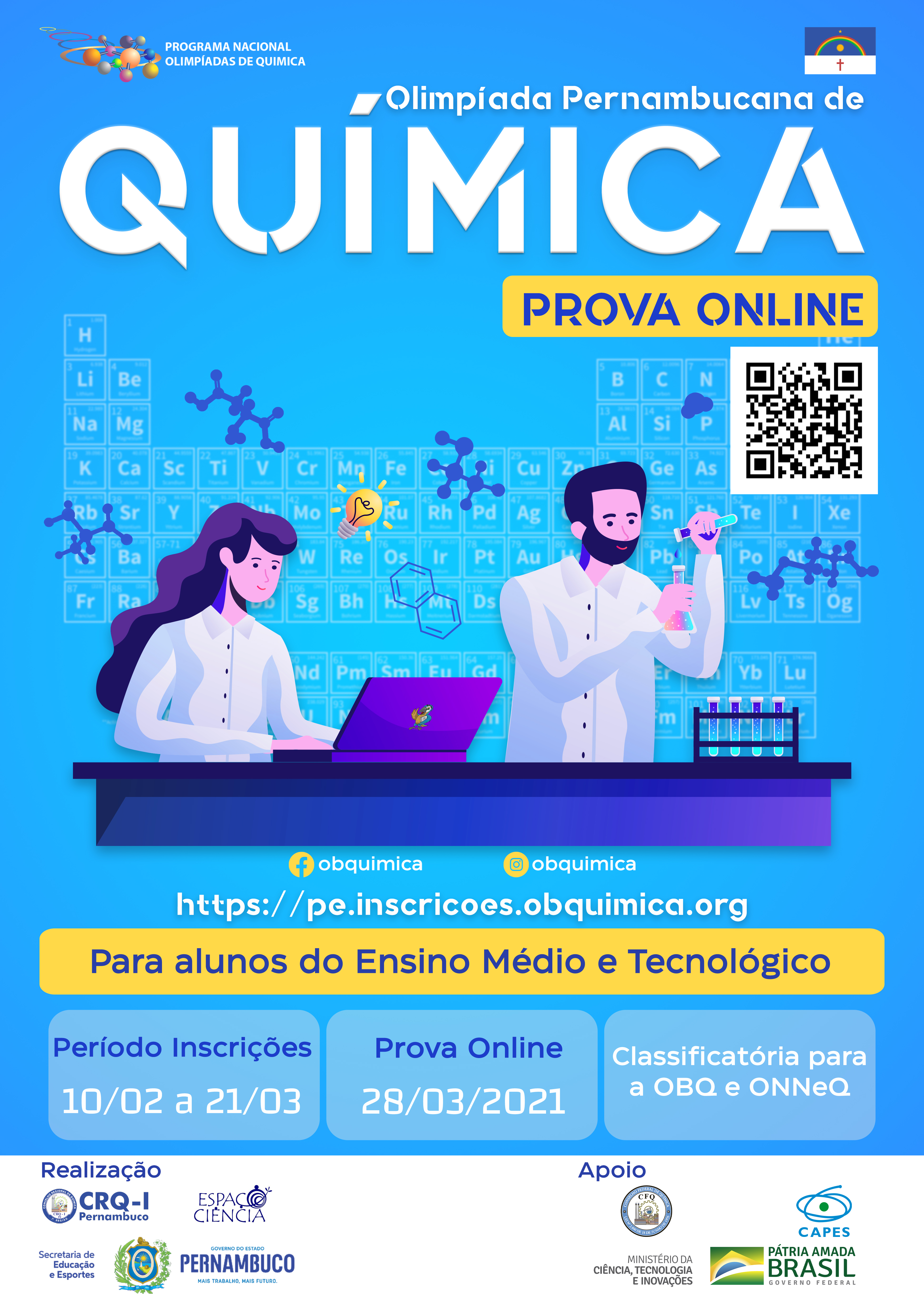 Olimpíada Pernambucana de Química 2021.1- Edição especial