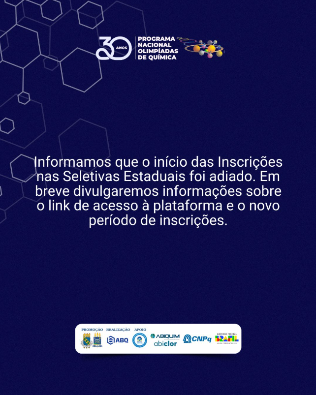 Inscrições adiadas OPAQ 2025