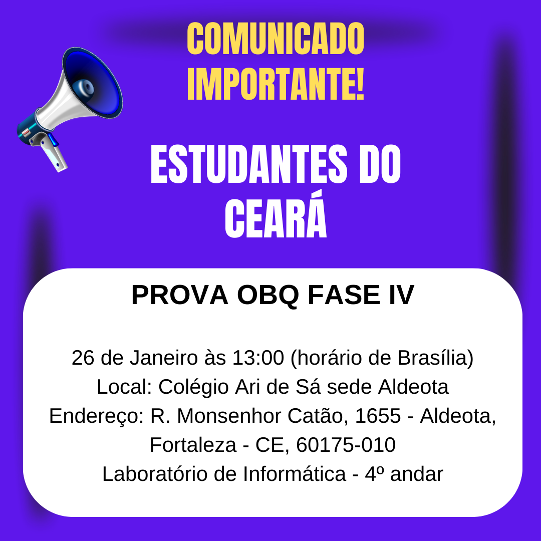 Prova OBQ Fase IV (26/01/2024)