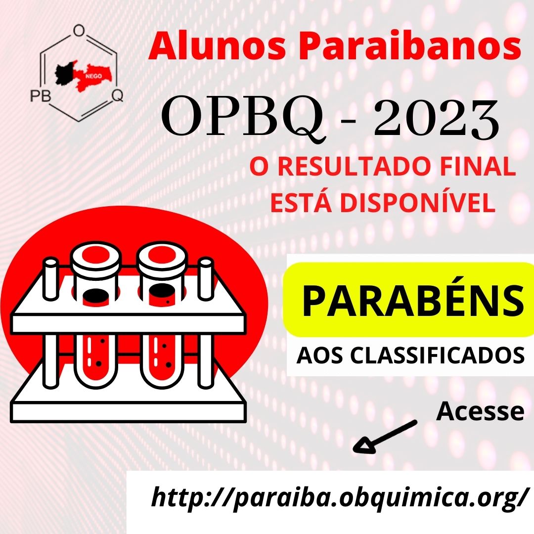 CLASSIFICAÇÃO DOS ALUNOS NA XIV OPBQ  EDIÇÃO UNIFICADA - 2023