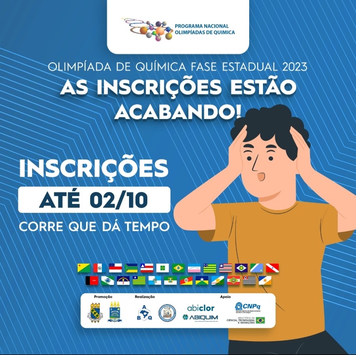 As Inscrições estão terminando