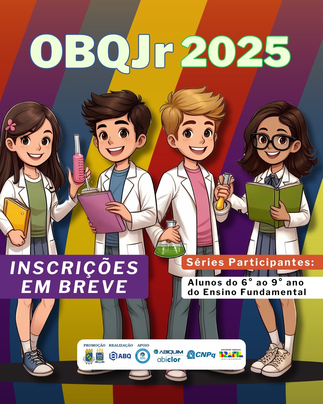 Inscrições da OBQ Jr iniciam dia 26 de maio